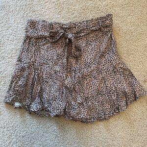 Leopard Print Ruffle Skirt